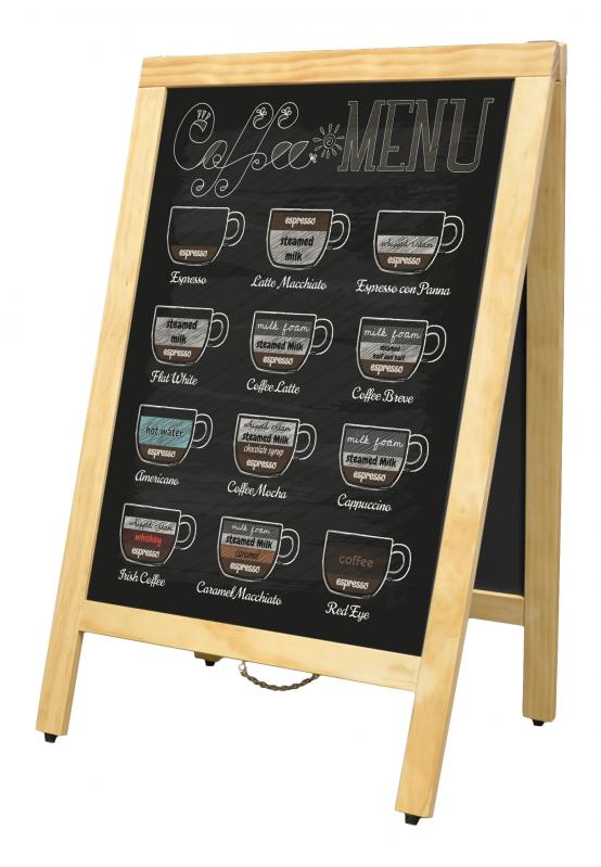 A-Frame Sidewalk Menu Chalkboard with Natural Color Frame 1 A-Frame Sidewalk Menu Chalkboard with Natural Color Frame